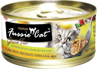 Fussie Cat 無穀物貓罐頭 - 黑鑽 - 吞拿魚+鯷魚 80g