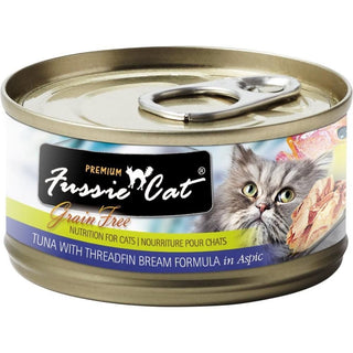 Fussie Cat 無穀物貓罐頭 - 黑鑽 - 吞拿魚+鯛魚 80g