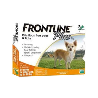 Frontline Plus 犬用殺蚤除牛蜱藥水 - 10kg以下適用 (0.67ml x 3支)
