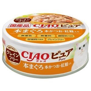 CIAO 貓貓罐頭 <Pure> *藍鰭吞拿+鰹魚+紅三文魚*味 70g
