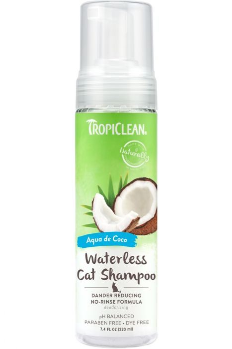 TropiClean 貓用免水洗毛液 *防燥袪屑 天然椰子油* (220ml)